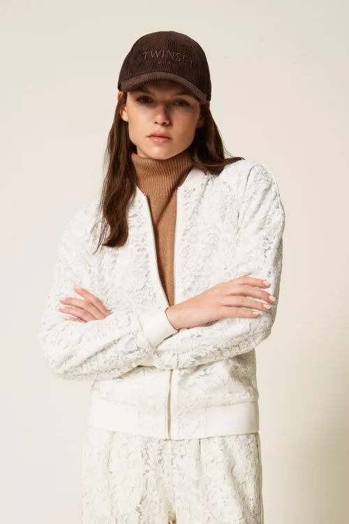 Čipkovaná mikina na zips