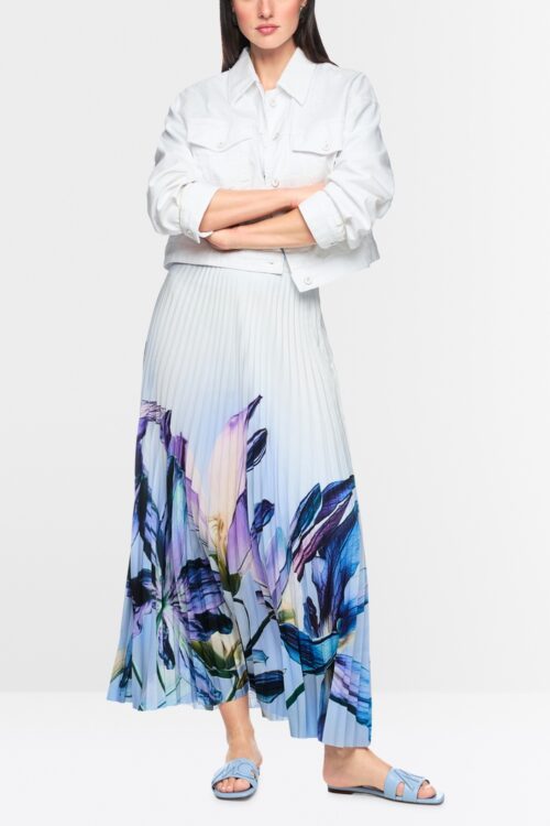 Plisovaná midi sukňa s potlačou